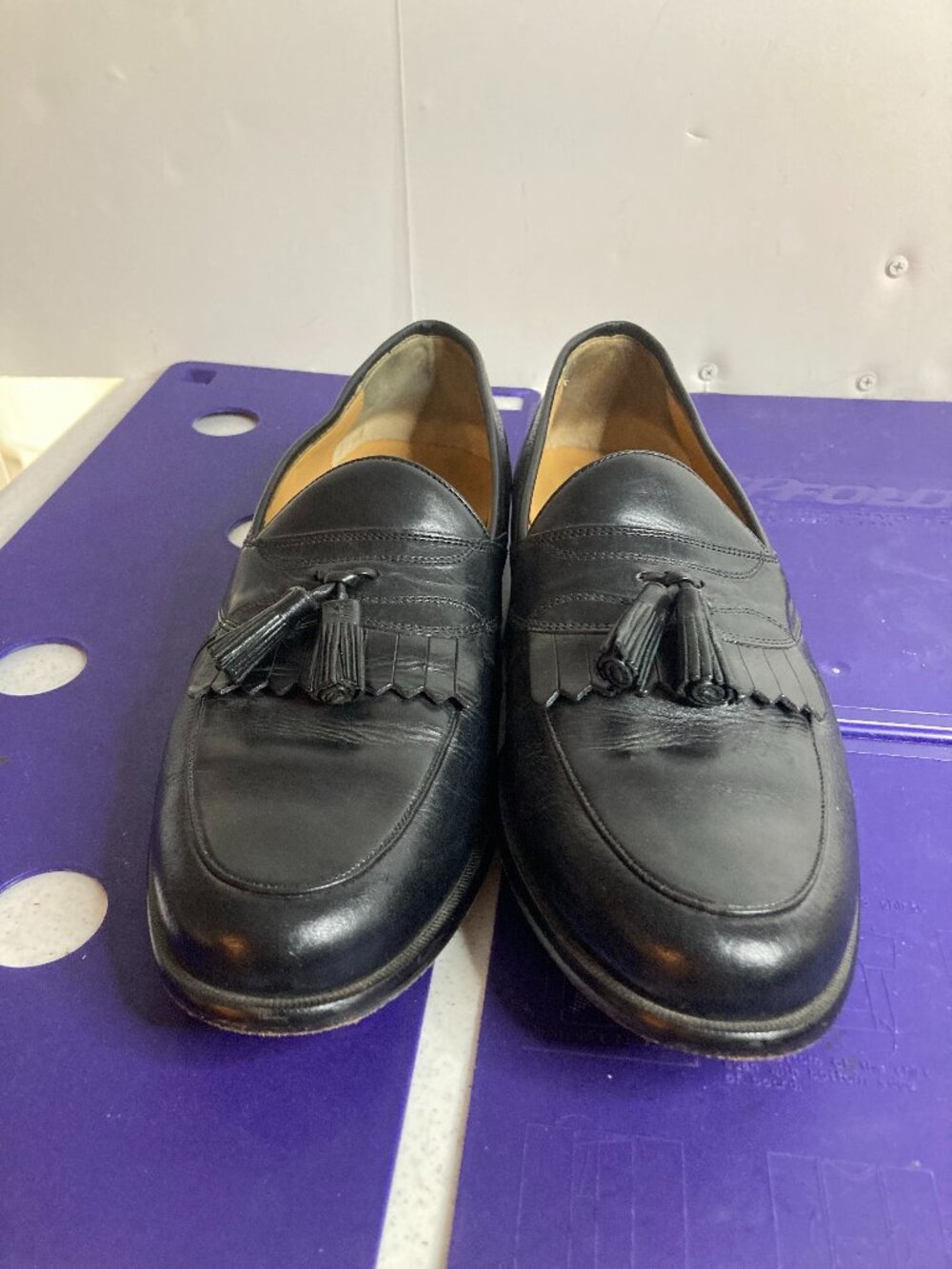 JOHNSTON & MURPHY MENS TASSEL LEATHER LOAFER SIZE 11M